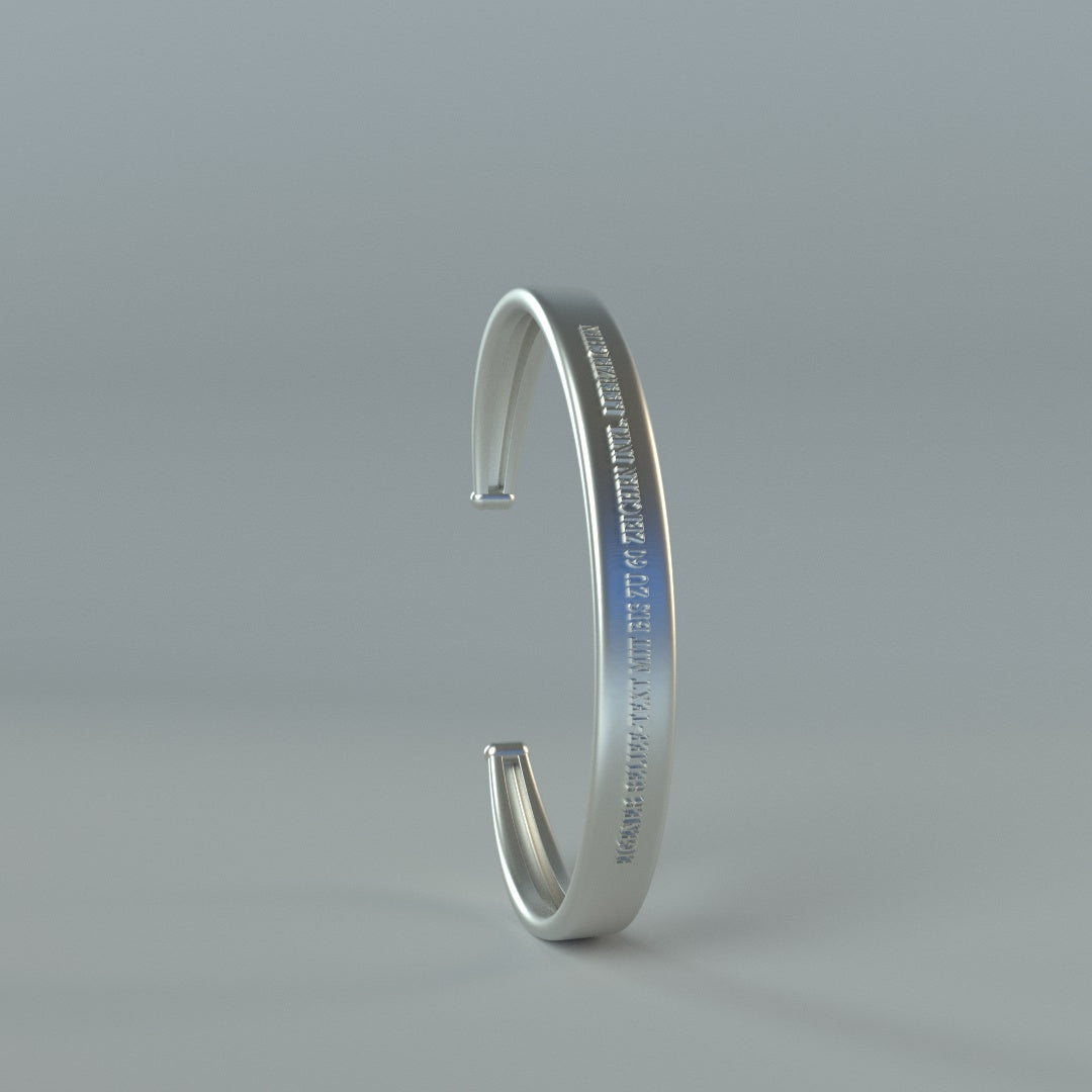 Armspange Silber oval offen mit persönlichem Statement - TOJOMI