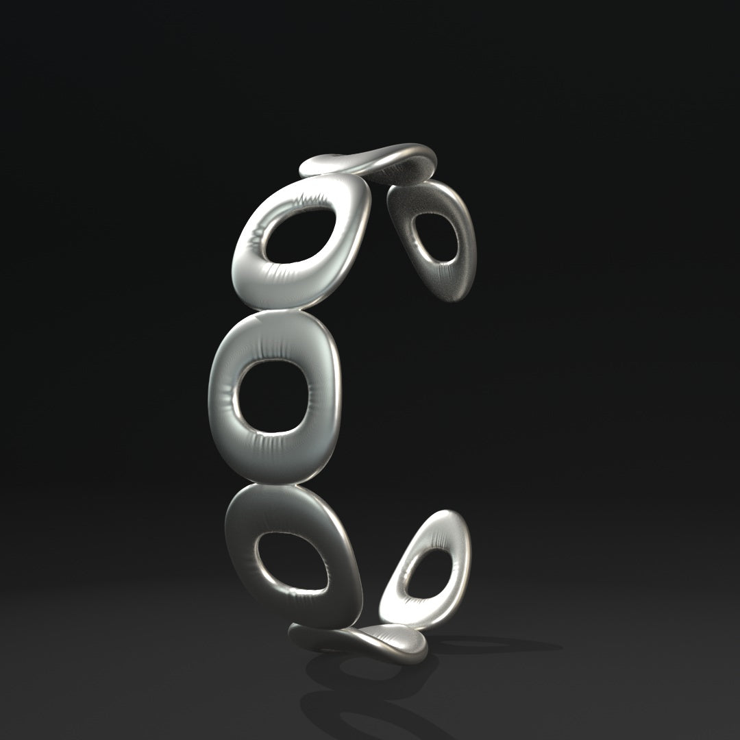 Brazalete ovalado abierto "globo Letra O"