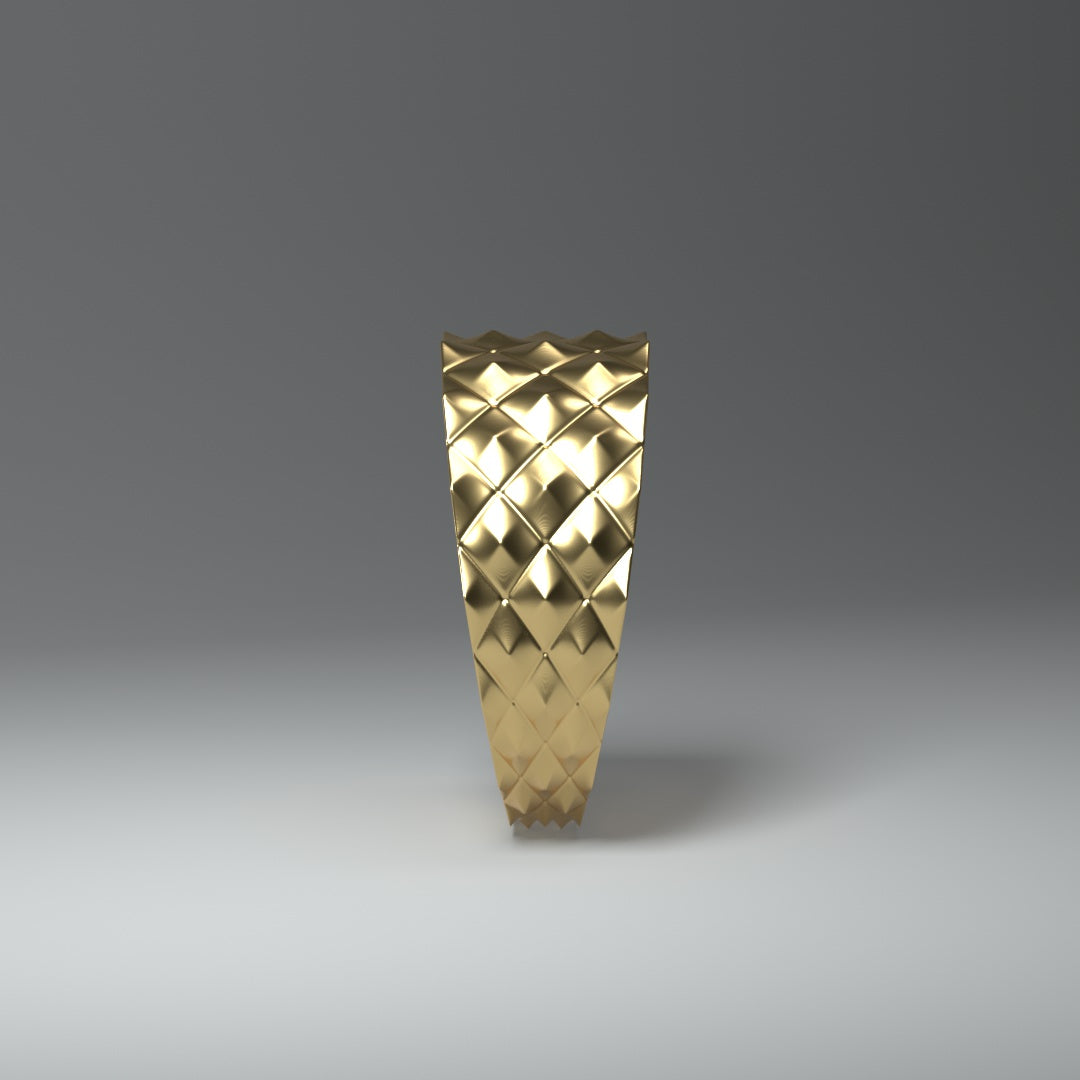 Goldring 14 Karat Gelbgold "spiky cushins" Breite 9.18 bis 10.2 mm - TOJOMI