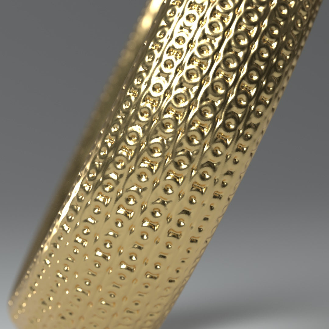 Anillo ancho de oro - Oro amarillo de 14 quilates | MICROMESH