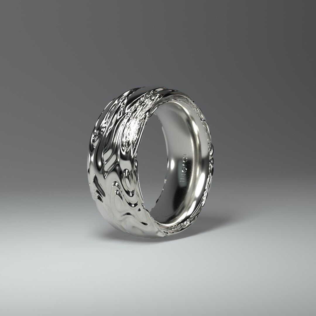 Anillo de plata redondo ancho "Flow"