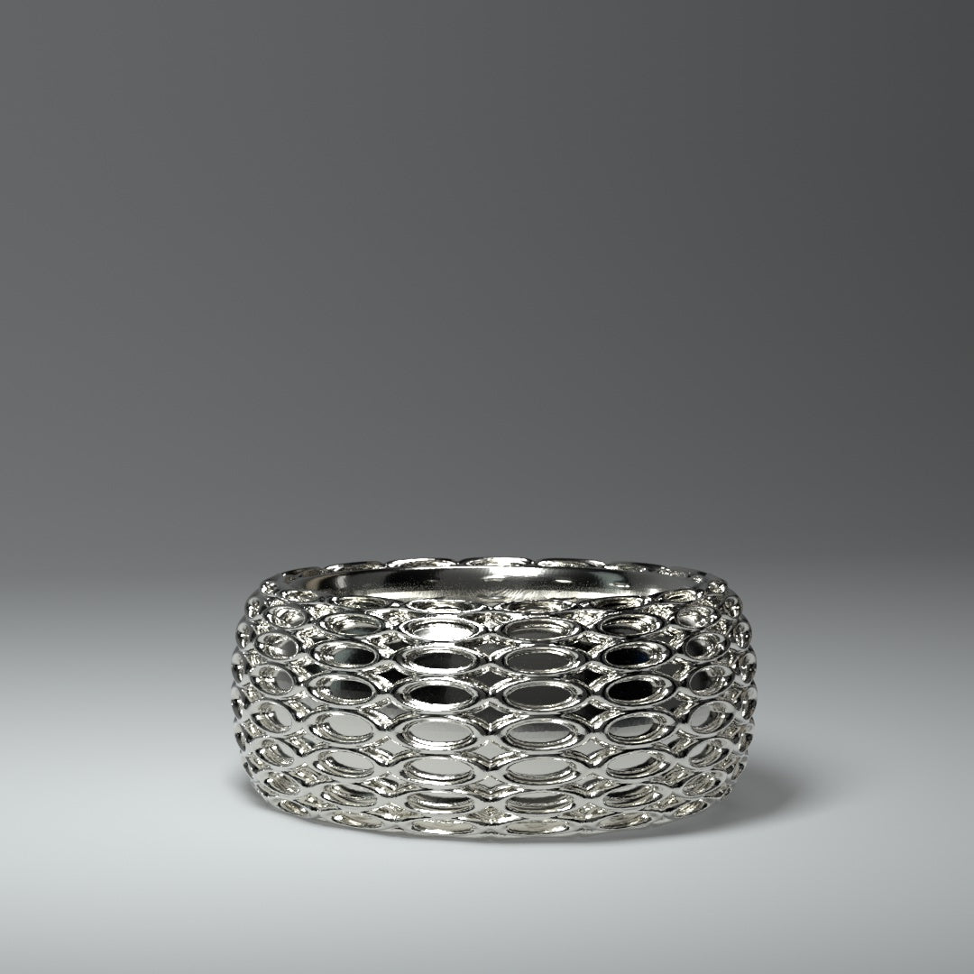 Wide ring 925 Sterling Silver | NET PATTERN