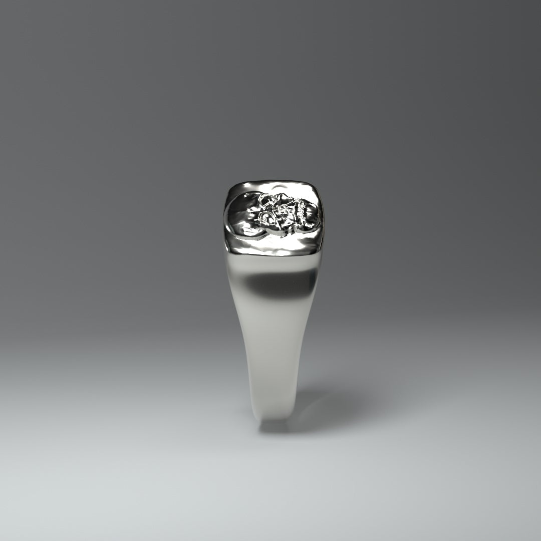 Chevalière | Relief crâne