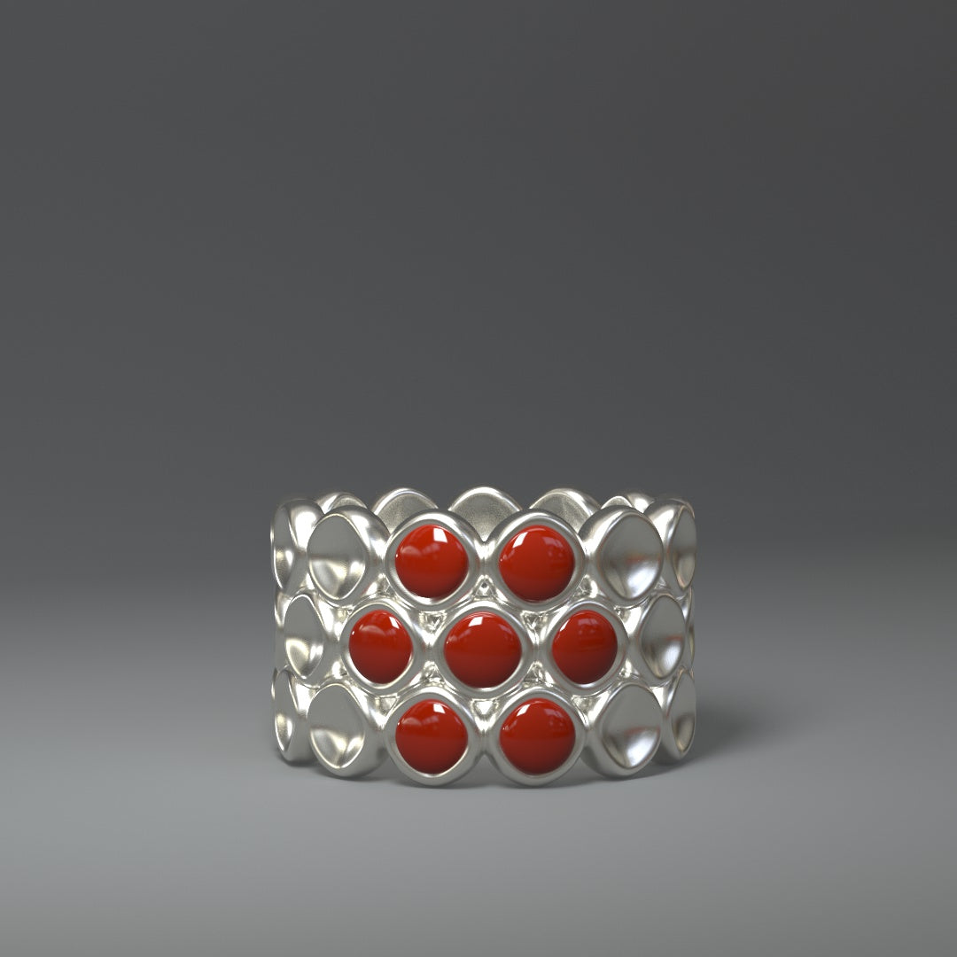 Silberring "cups and flower" - TOJOMI