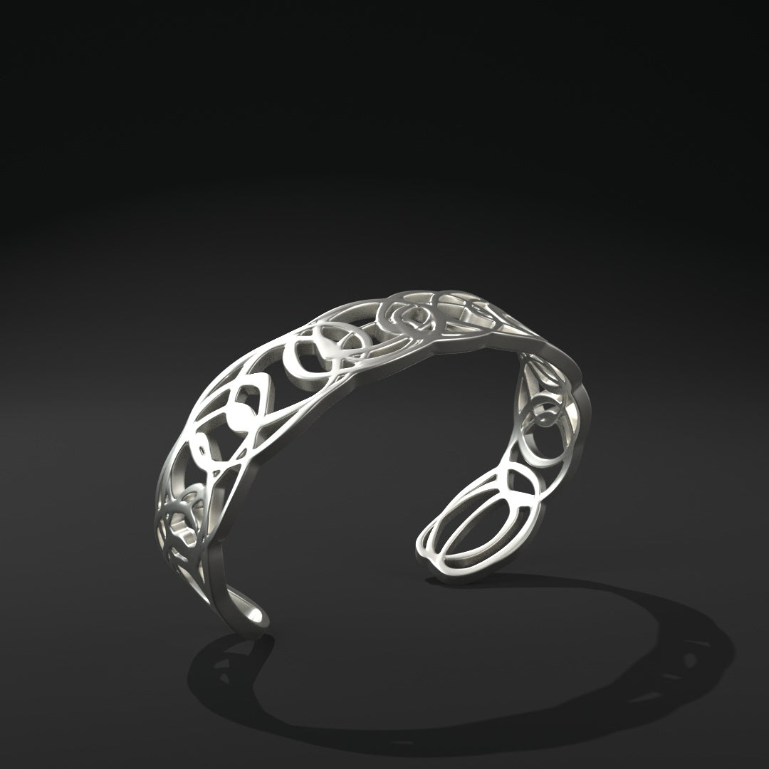 Brazalete oval abierto estrecho "anillos distorsionados"