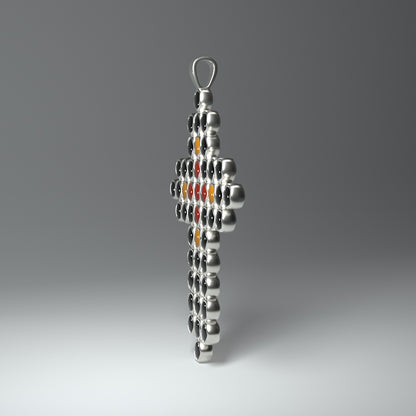 Anhänger "Kreuz" Silber mit Kaltemaille-Elementen - TOJOMI