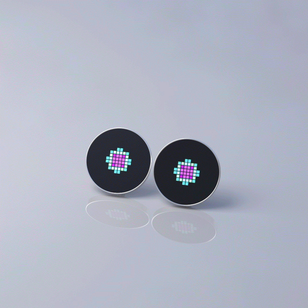 Boucles d'oreilles clous avec image animée « Disco »