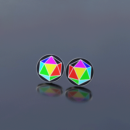Boucles d'oreilles clous avec image animée "Diamant"