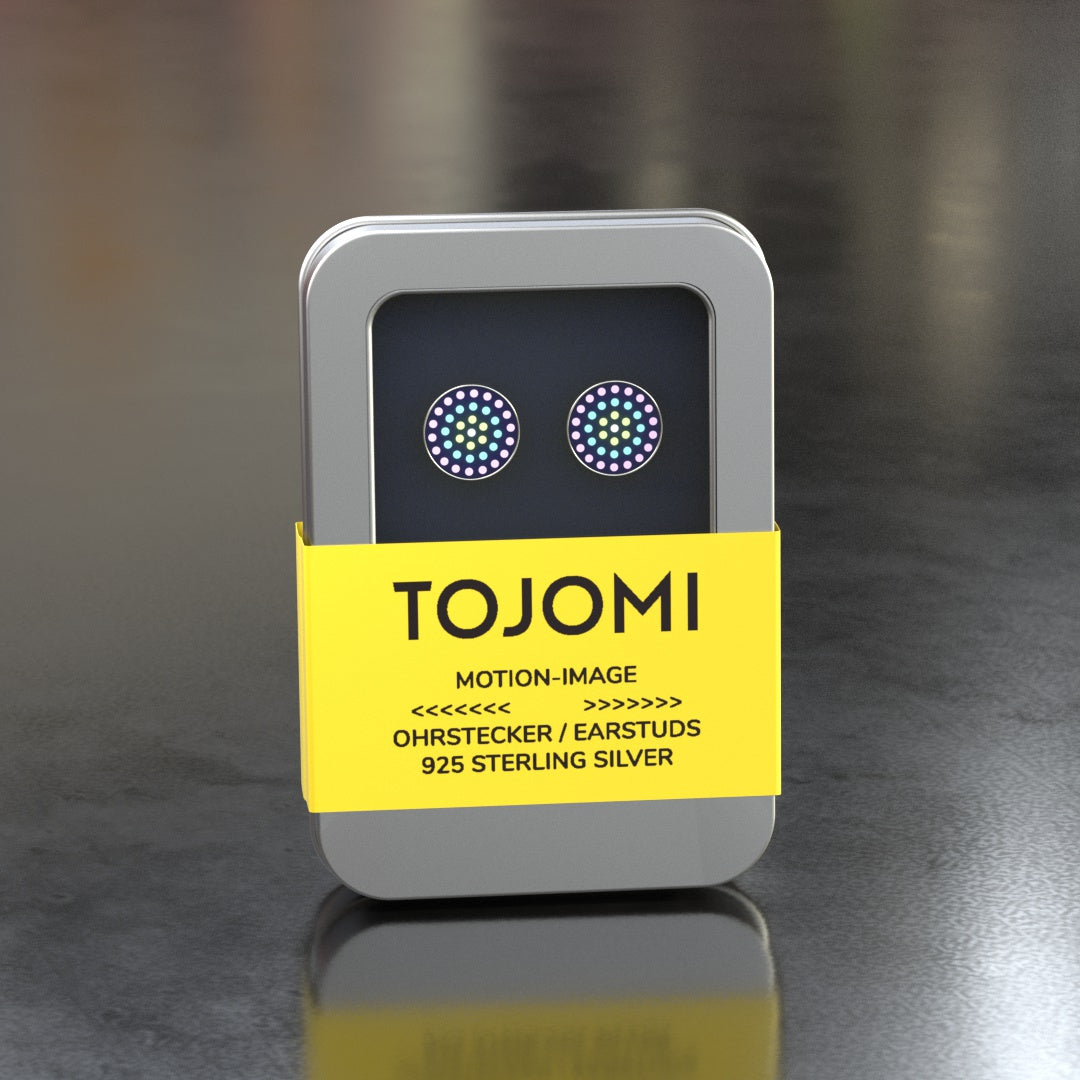 Stud earrings with motion image "Dots"