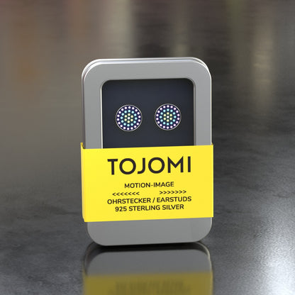 Stud earrings with motion image "Dots"