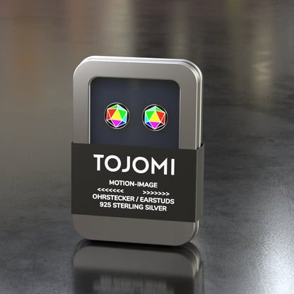 Boucles d'oreilles clous avec image animée "Diamant"