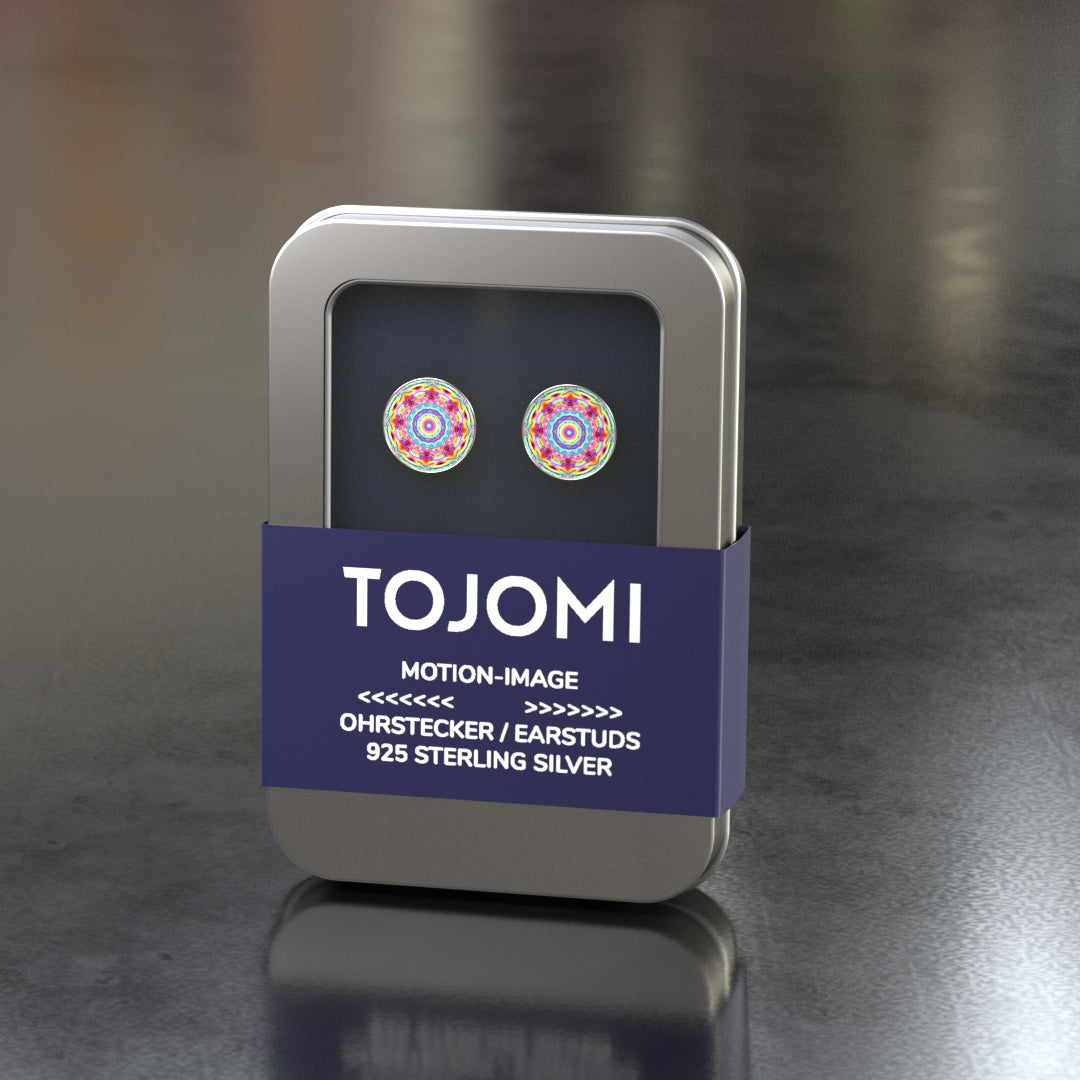 Boucles d'oreilles clous avec image animée "Kaleidoscope II"