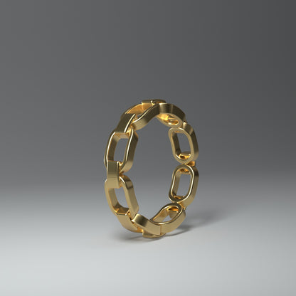 Ring "connected chainlinks" 14K Gelbgold - TOJOMI