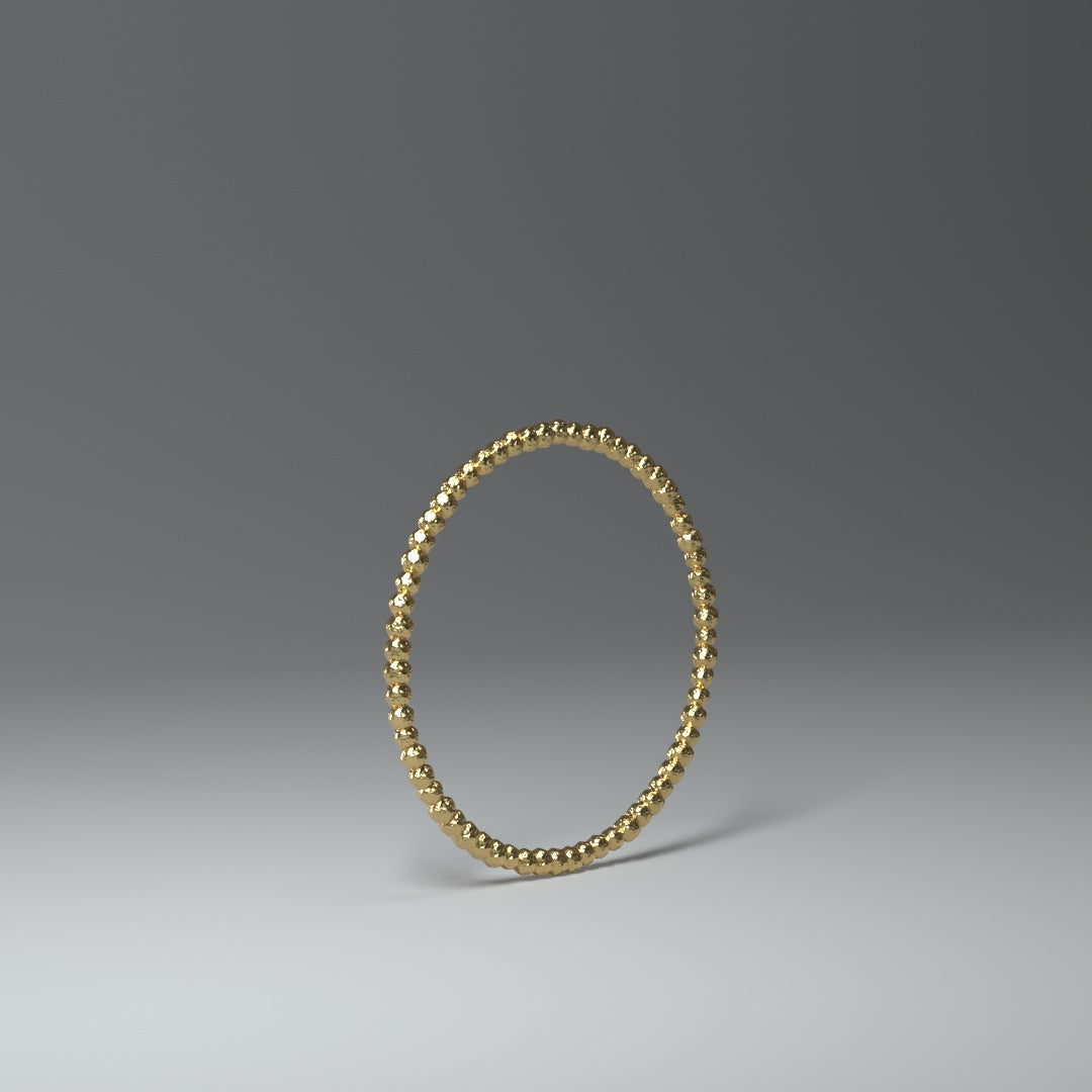 Ring "small hammered spheres" 14K Gelbgold - TOJOMI