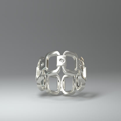 Anillo de plata para mujer | ESLABONES DE CADENA