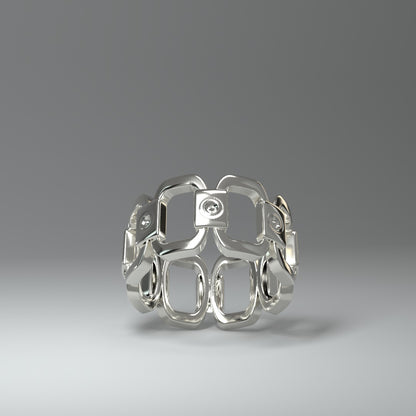 Anillo de plata para mujer | ESLABONES DE CADENA