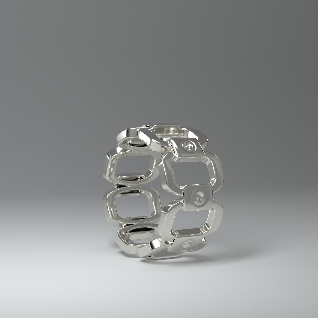 Anillo de plata para mujer | ESLABONES DE CADENA