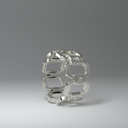 Anillo de plata para mujer | ESLABONES DE CADENA