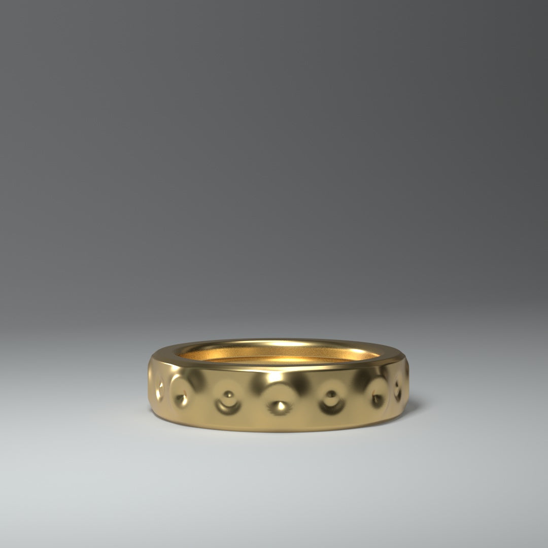 14 Karat Gelbgold Ring "round waves" liegend