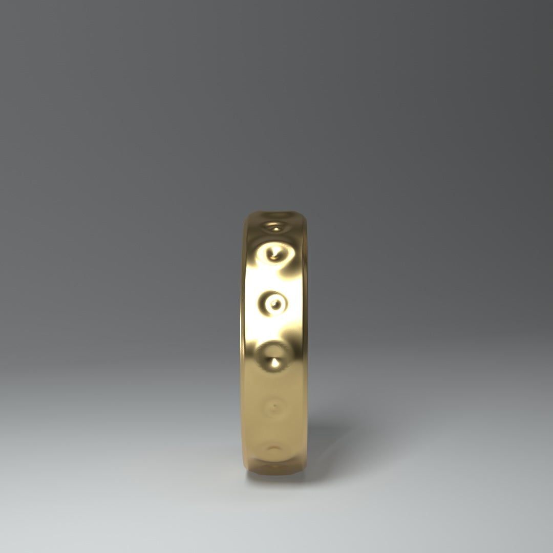 14 Karat Gelbgold Ring "round waves" Seitenansicht