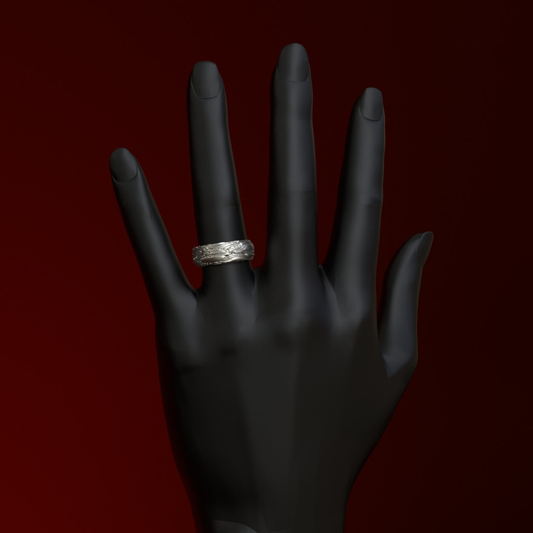 Anillo de plata redondo ancho "Flow"