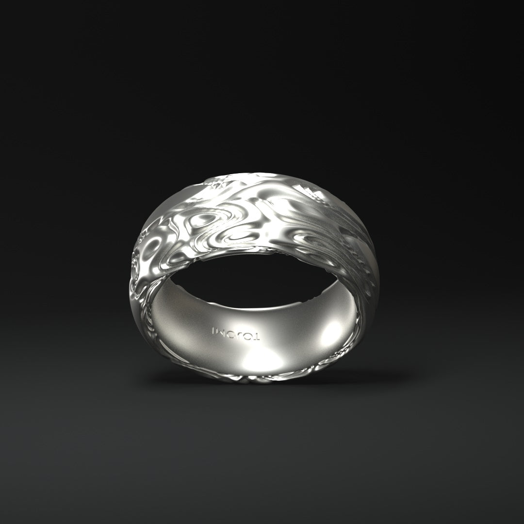 Anillo de plata redondo ancho "Flow"
