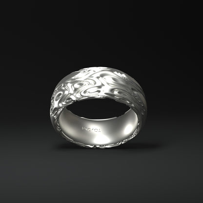 Anillo de plata redondo ancho "Flow"