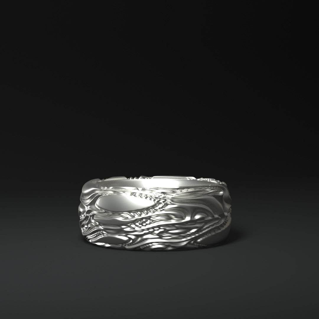 Anillo de plata redondo ancho "Flow"
