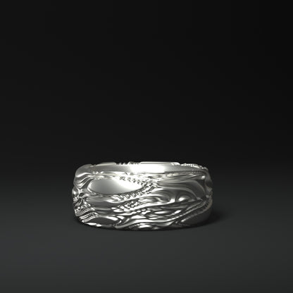 Anillo de plata redondo ancho "Flow"
