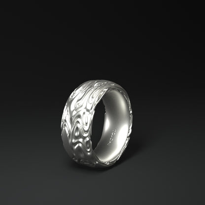 Anillo de plata redondo ancho "Flow"
