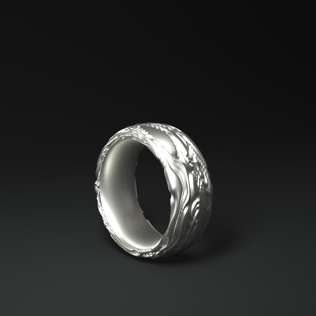 Anillo de plata redondo ancho "Flow"