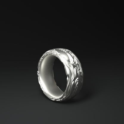 Anillo de plata redondo ancho "Flow"