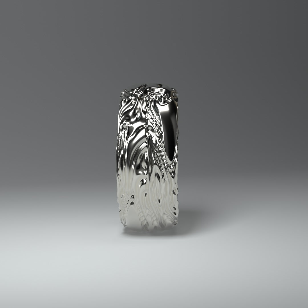 Anillo de plata redondo ancho "Flow"