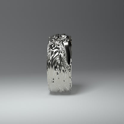 Anillo de plata redondo ancho "Flow"