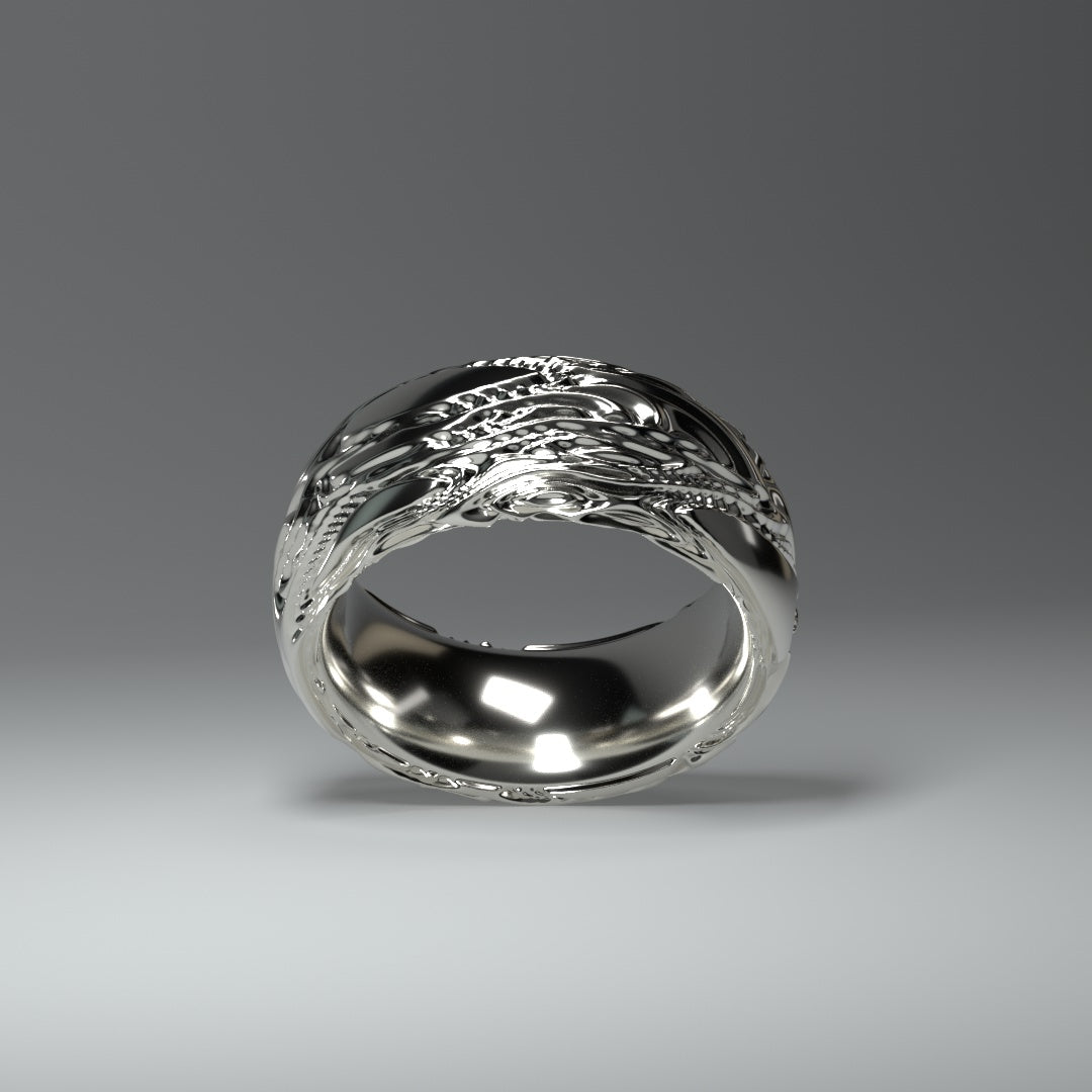 Anillo de plata redondo ancho "Flow"
