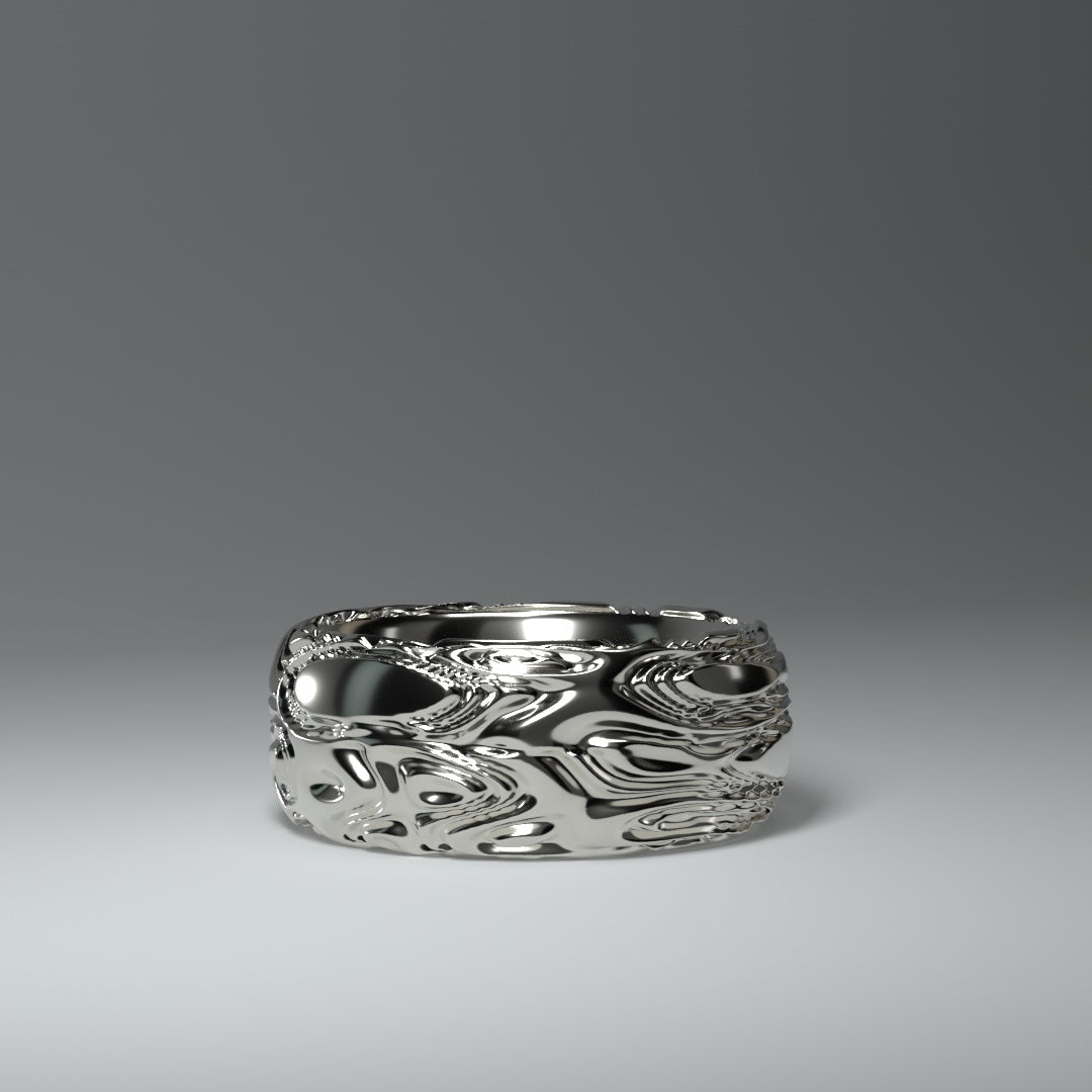 Anillo de plata redondo ancho "Flow"