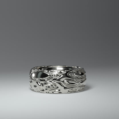 Anillo de plata redondo ancho "Flow"