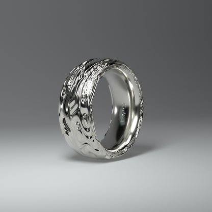 Anillo de plata redondo ancho "Flow"