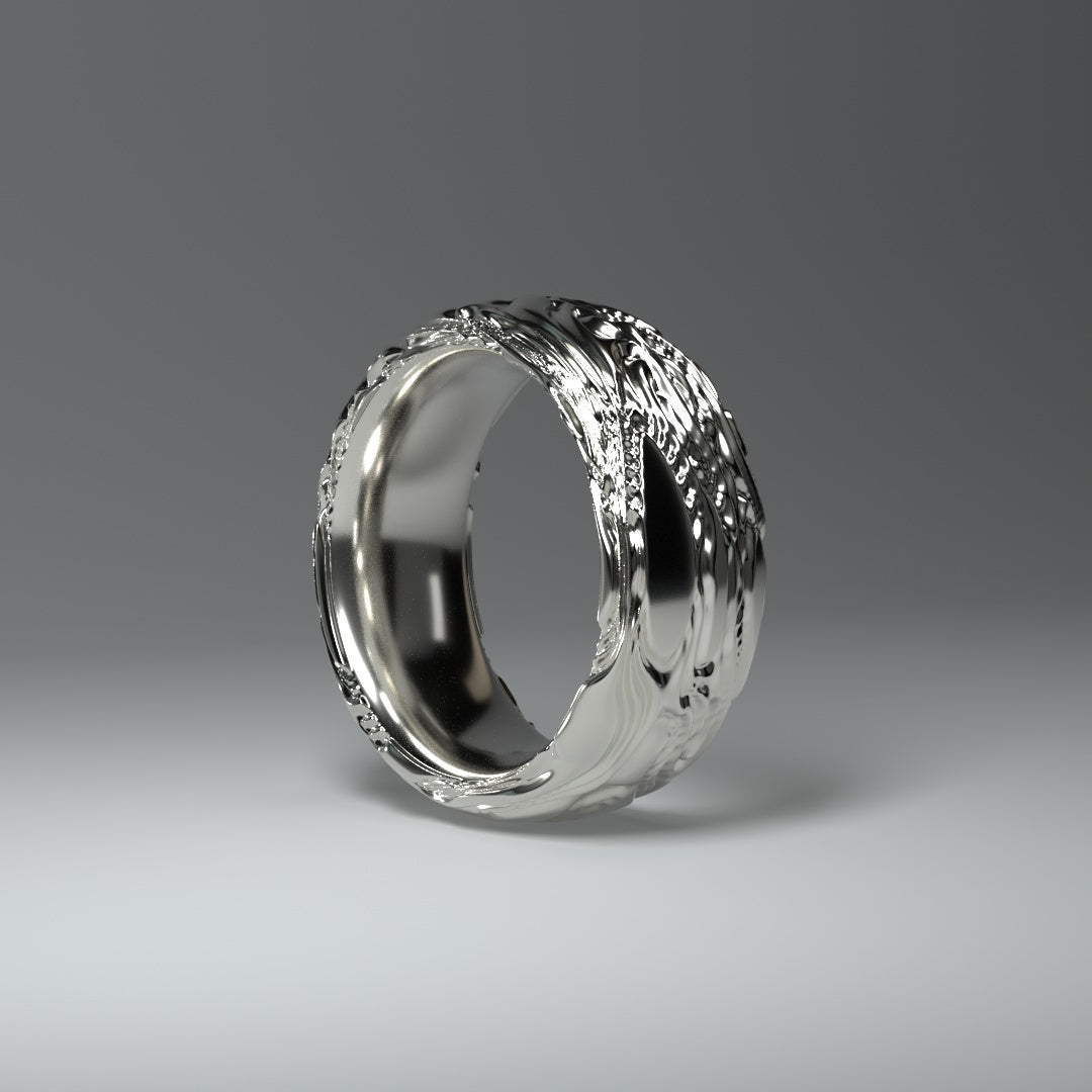 Anillo de plata redondo ancho "Flow"