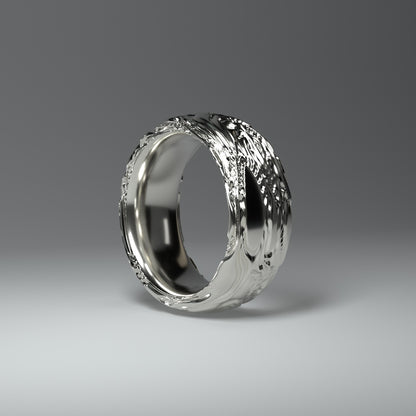Anillo de plata redondo ancho "Flow"