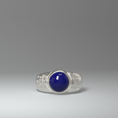 Unisex Silberring | LAPISLAZULI CABOCHON (silver pattern)
