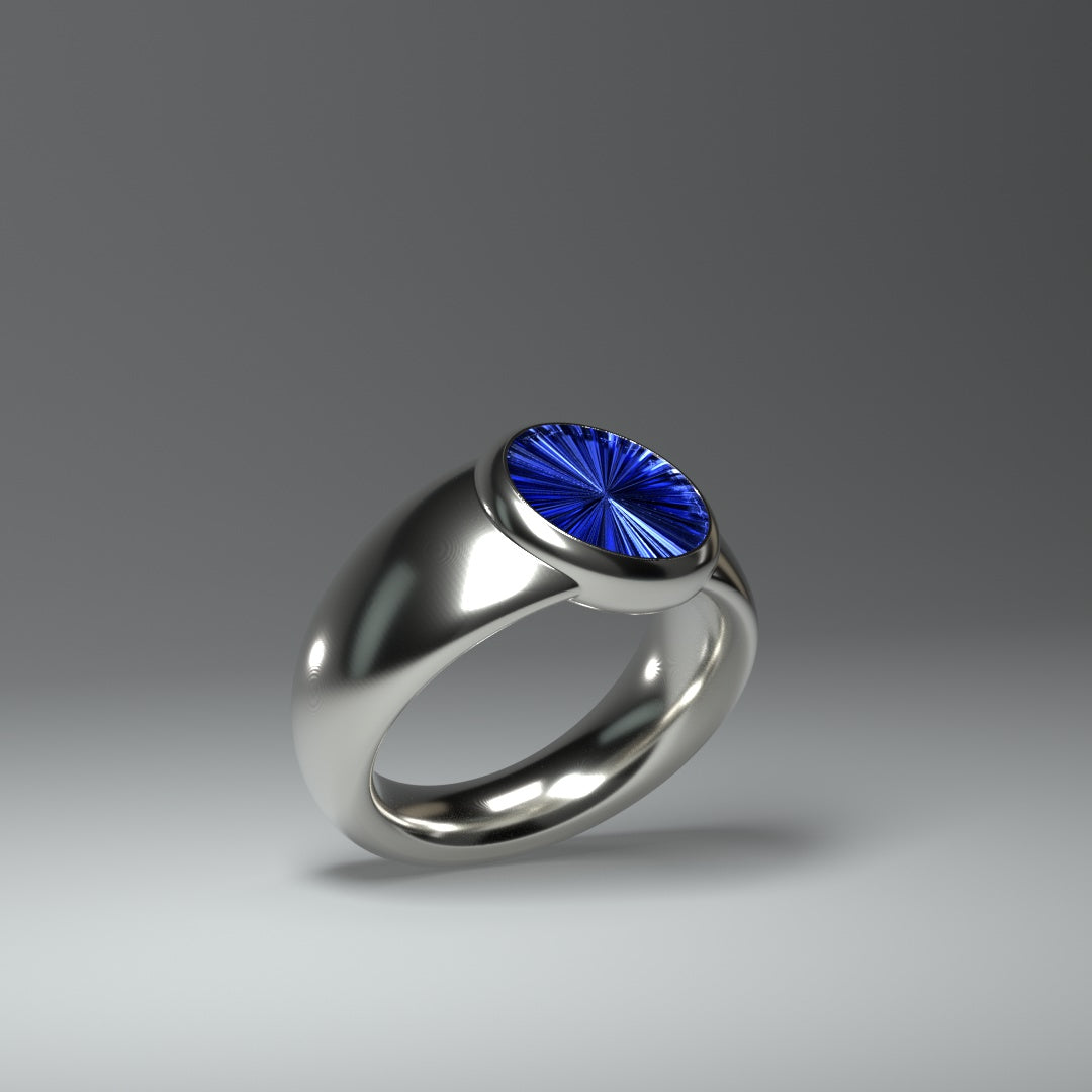  Anello con sigillo rotondo | RAGGI BLU