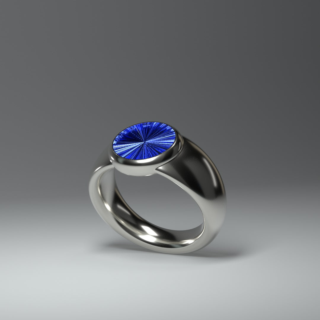  Anello con sigillo rotondo | RAGGI BLU