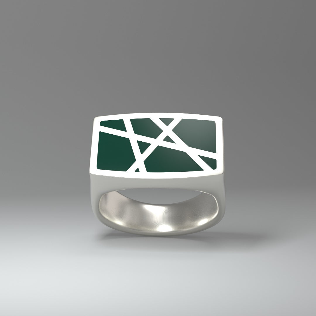 Siegelring | SILVER LINES (dunkelgrün)