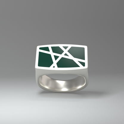 Siegelring | SILVER LINES (dunkelgrün)