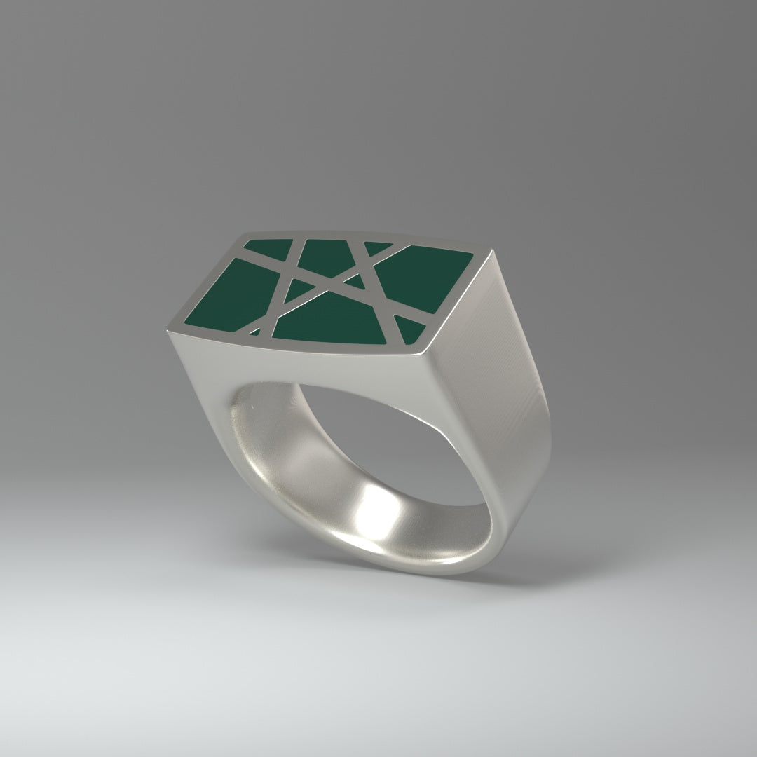 Siegelring | SILVER LINES (dunkelgrün)
