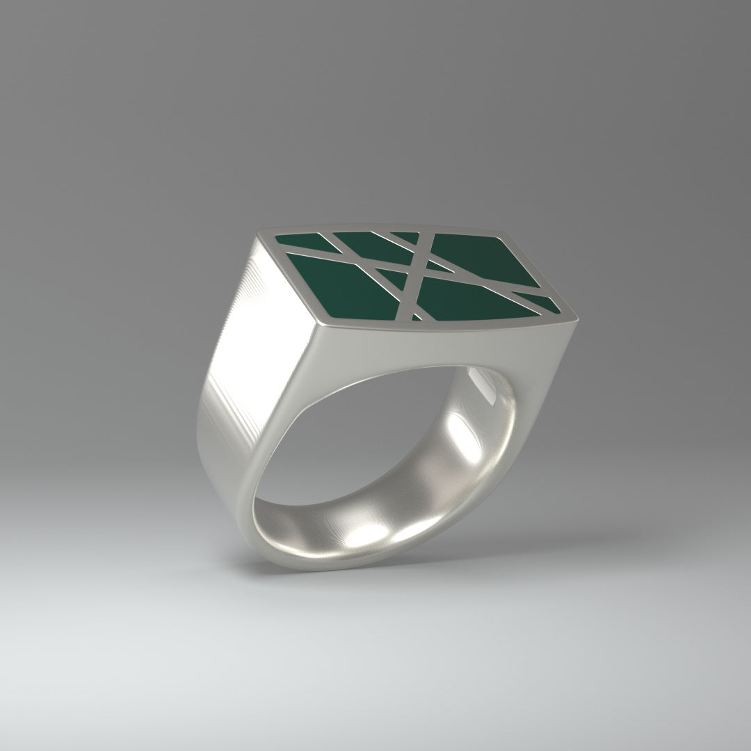 Siegelring | SILVER LINES (dunkelgrün)