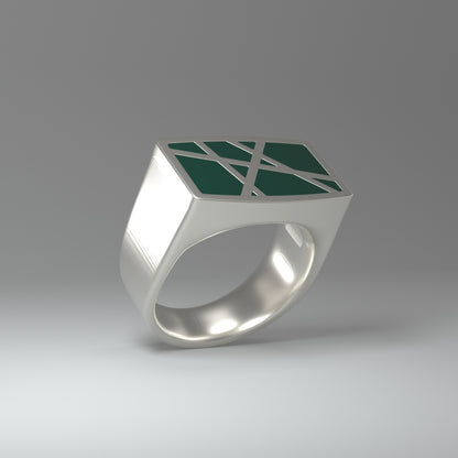 Siegelring | SILVER LINES (dunkelgrün)
