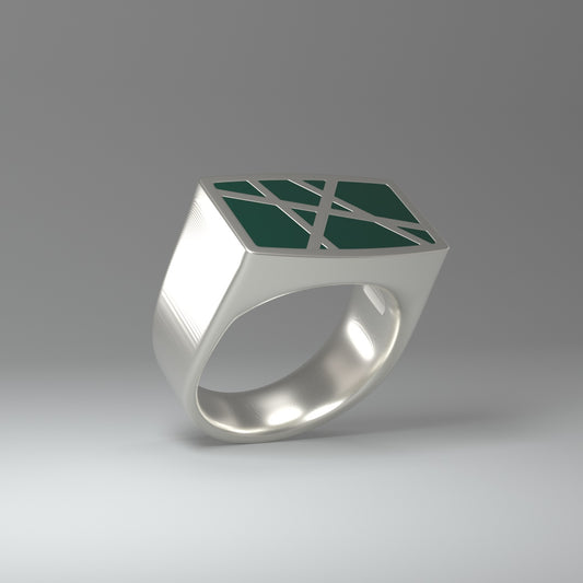 Siegelring | SILVER LINES (dunkelgrün)