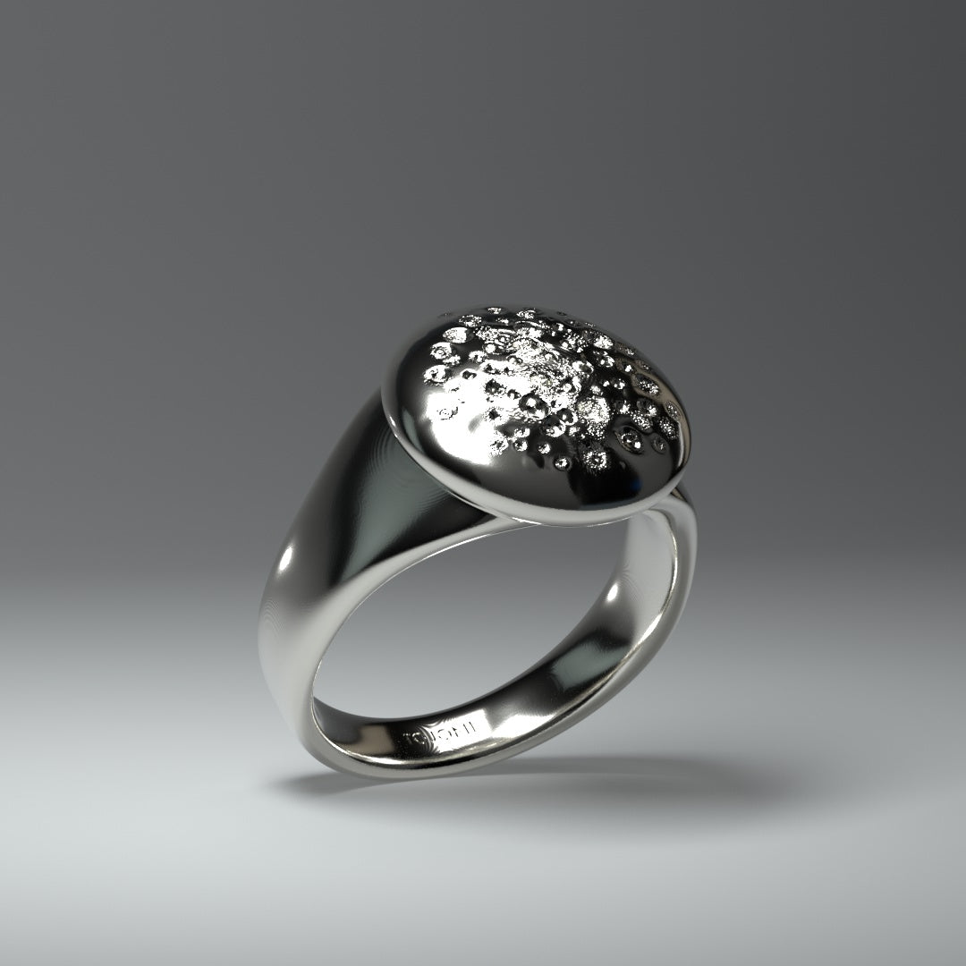  Chevalière ronde en argent | CRATERFIELD